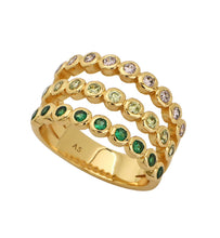 Load image into Gallery viewer, Amelia Scott Dotty Illusion Flamingo CZ Ring - Gold