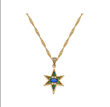 Load image into Gallery viewer, Amelia Scott Nova North Star Sapphire, Emerald CZ Necklace