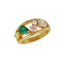 Load image into Gallery viewer, Amelia Scott Sofia Cluster Flamingo CZ Ring - Gold
