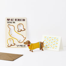 Load image into Gallery viewer, Pop Out Sausage Dog Decoration Card