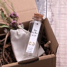 Load image into Gallery viewer, Attic Creations Message Bottle Earrings - ‘Over The Moon For You’