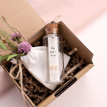 Load image into Gallery viewer, Attic Creations Message Bottle Earrings - ‘Hugs From Me’