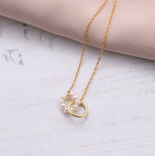 Load image into Gallery viewer, Attic Creations Message Bottle Interlocking Pearl Circle Necklace - ‘With Love’