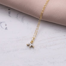 Load image into Gallery viewer, Attic Creations Message Bottle Three Crystal Flower Necklace - ‘SPARKLE’