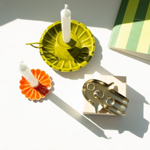 Load image into Gallery viewer, Helio Ferretti Orange Floral Candle Holder