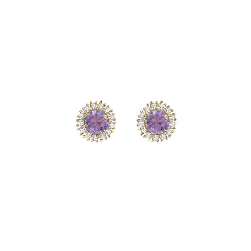 CZ Cluster Round Studs - 5 Colours