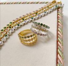 Load image into Gallery viewer, Amelia Scott Dotty Illusion Flamingo CZ Ring - Gold