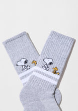 Load image into Gallery viewer, BESOCKS Snoopy Socks - Stripes Grey