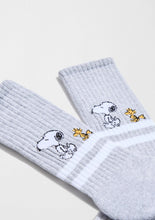 Load image into Gallery viewer, BESOCKS Snoopy Socks - Stripes Grey