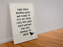 Load image into Gallery viewer, Blackbird The Beatles inspired print A3