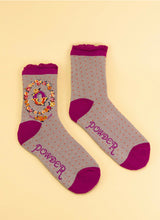 Load image into Gallery viewer, Powder Initial A-Z Bamboo Ankle Socks