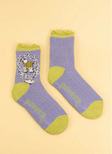 Load image into Gallery viewer, Powder Initial A-Z Bamboo Ankle Socks