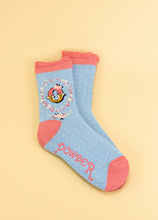 Load image into Gallery viewer, Powder Initial A-Z Bamboo Ankle Socks