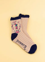 Load image into Gallery viewer, Powder Initial A-Z Bamboo Ankle Socks