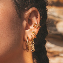 Load image into Gallery viewer, Scream Pretty Snake Single Ear Cuff with Green Eyes