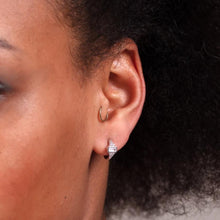 Load image into Gallery viewer, Sterling silver Audrey Huggie Hoop Earrings