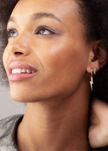 Load image into Gallery viewer, Gold plated Lightning Hoop Earrings