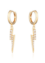Load image into Gallery viewer, Scream Pretty Lightning Hoop Earrings (comes in Gold Plated or Silver Plated)