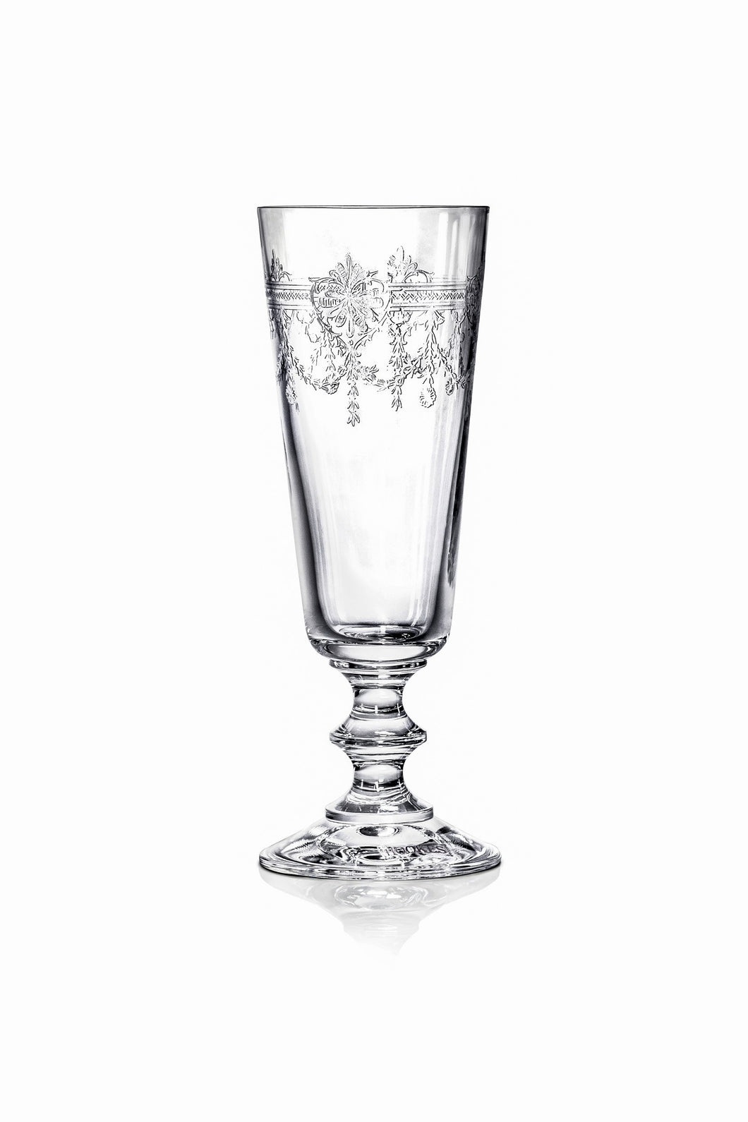 Rustic Victorian Engraved Champagne Flute