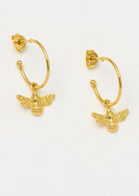 Load image into Gallery viewer, Gold plated drop hoop earrings
