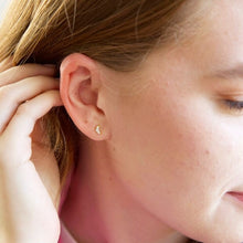 Load image into Gallery viewer, Lisa Angel Tiny Crystal Moon Stud Earrings - Gold