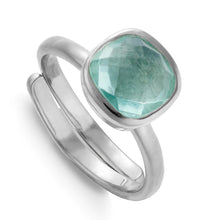 Load image into Gallery viewer, SVP Highway Large Green Marine Quartz Adjustable Ring