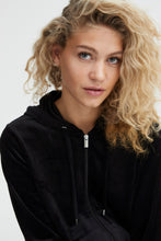 Load image into Gallery viewer, B Young Black Velour Hoodie
