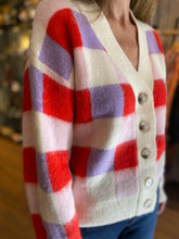Load image into Gallery viewer, FRNCH Manila Chequered Cardigan - Rouge
