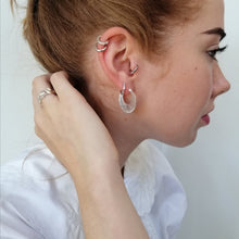 Load image into Gallery viewer, Sterling silver Plain Huggie Hoop Earrings