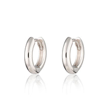 Load image into Gallery viewer, Sterling silver Plain Huggie Hoop Earrings