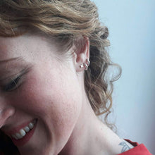 Load image into Gallery viewer, Sterling silver Plain Huggie Hoop Earrings