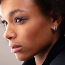 Load image into Gallery viewer, Sterling silver Stardust Huggie Hoop Earrings