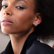 Load image into Gallery viewer, Sterling silver Stardust Huggie Hoop Earrings