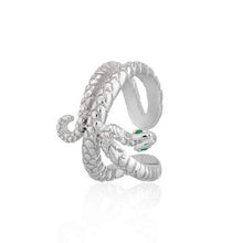 Load image into Gallery viewer, Scream Pretty Snake Single Ear Cuff with Green Eyes