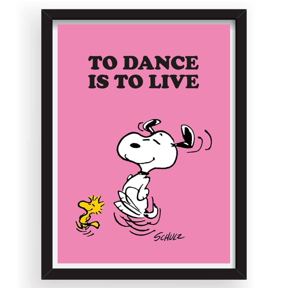TO DANCE IS TO LIVE - Snoopy Framed A3 Print