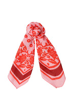 Load image into Gallery viewer, Black Colour DK Hally Neckerchief - Coral &amp; Red
