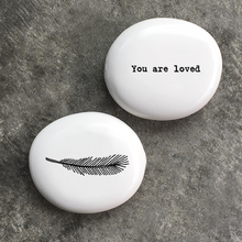 Load image into Gallery viewer, East of India Sentiment Porcelain Pebbles - 12 Options
