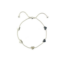 Load image into Gallery viewer, Five Hearts Adjustable Bracelet - Gold/Silver/Mixed
