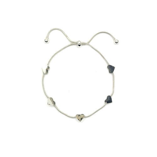 Five Hearts Adjustable Bracelet - Gold/Silver/Mixed