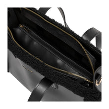 Load image into Gallery viewer, Every Other Faux Shearling Tote Bag - Black
