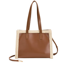 Load image into Gallery viewer, Every Other Faux Shearling Tote Bag - Brown
