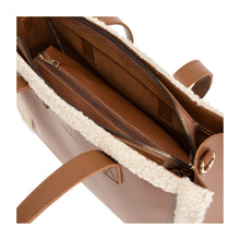 Load image into Gallery viewer, Every Other Faux Shearling Tote Bag - Brown
