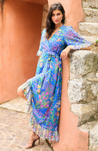 Load image into Gallery viewer, Hope &amp; Ivy Avaline Frill-Trim Maxi Wrap Dress
