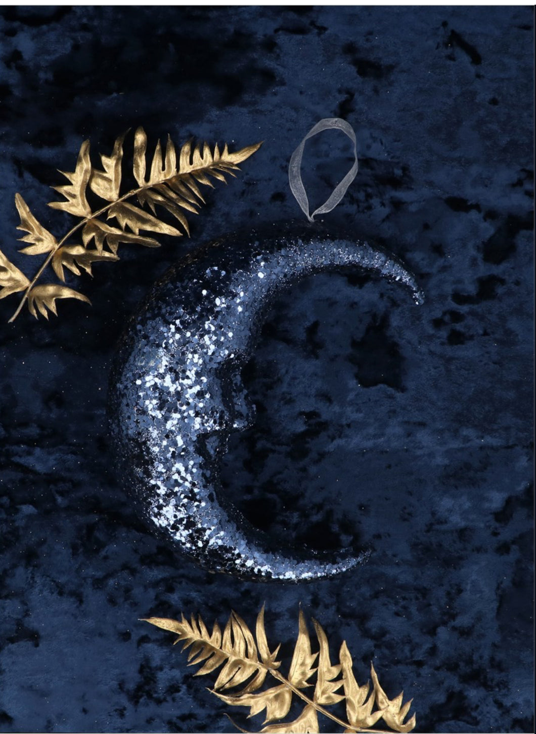 Gisela Graham Blue Sparkling Moon - 2 Sizes