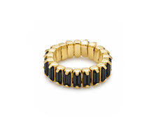 Load image into Gallery viewer, Colourful Square Resin Stone Stretch Ring in Gold
