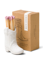 Load image into Gallery viewer, Paddywax Cowboy Boot Match Holder - White
