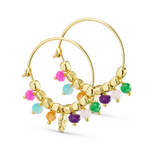 Load image into Gallery viewer, Pure by Nat Gemstone Hoop Earrings
