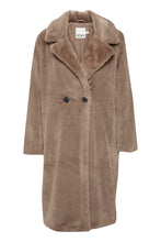 Load image into Gallery viewer, ICHI Haya Faux Fur Coat - Taupe
