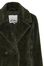 Load image into Gallery viewer, ICHI Haya Faux Fur Coat - Dark Khaki
