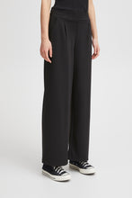 Load image into Gallery viewer, ICHI Casual Wide Leg Trousers - Black / Navy
